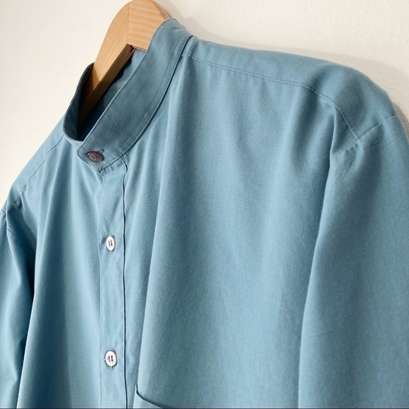 Bruttini Mandarin Collar Button Down Dress Shirt Size L - Picture 3 of 10